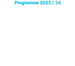 Programme 2023 / 24 - Ceremony of Carols de Britten (version chœur mixte) - Création de Nicolas Jortie - Requiem de Fauré - Requiem de Gounod - Oratorio de Noël de Saint-Saëns - Stabat Mater de Pergolèse (version chœur mixte) - Gloria de Vivaldi - Requiem allemand de Brahms